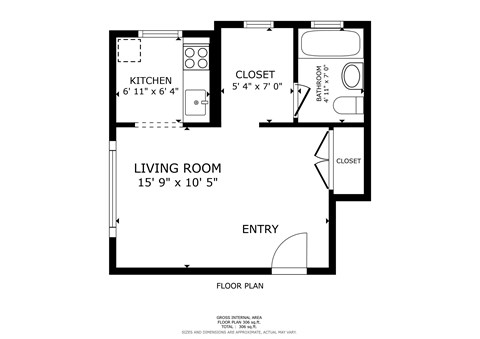 Floor plan for a studio apartment